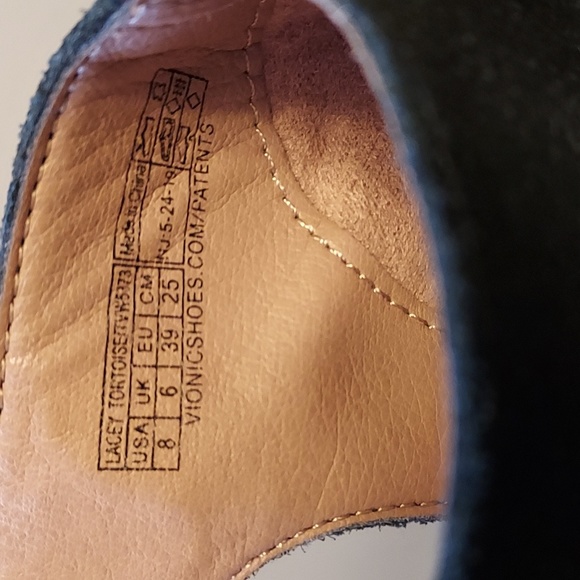 Womens Vionic Perk Lacey Ankle Strap Black Bootie Tortoise Heel - Picture 9 of 10